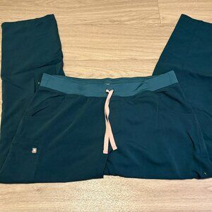 Caribbean Blue Figs XL Tall Kade Cargo Scrub Pant